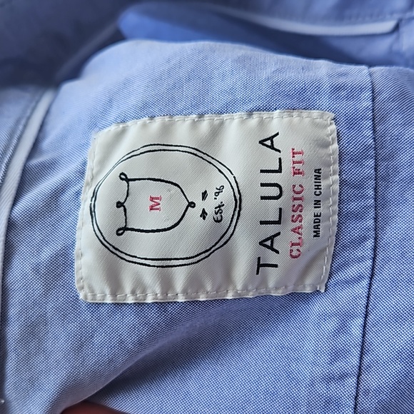 Aritzia Talula Classic Fit Blue Button Front Shirt - Picture 10 of 10